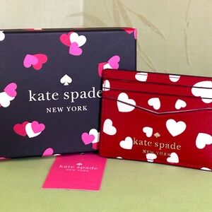 KATE SPADE STACI HEART POP SMALL CARDHOLDER (BOXED):NWT RED/MULTI  HEARTS